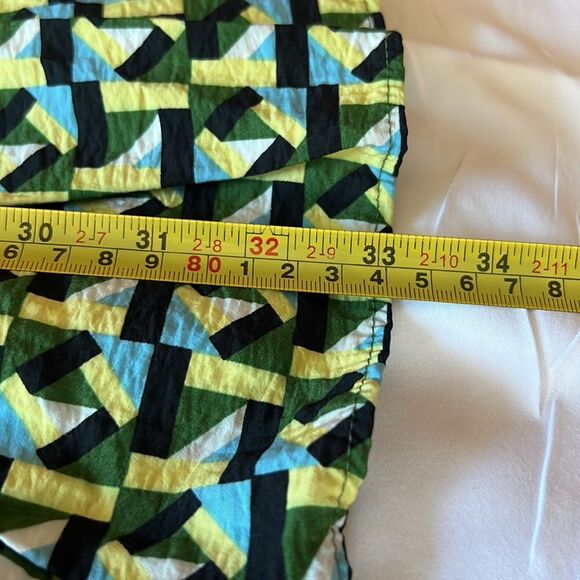 Zara Print Short Dress Long Sleeves Green Yellow V Neck Button Down XS N… - Picture 6 of 11